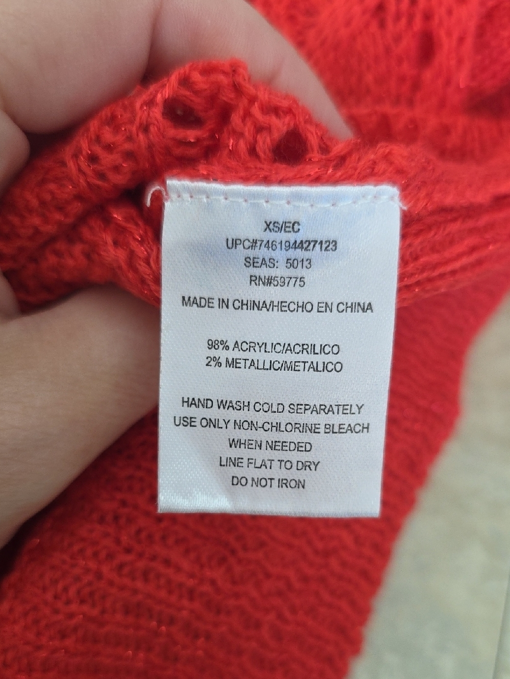 Metallic Red Knit Sweater - Picture 5 of 5